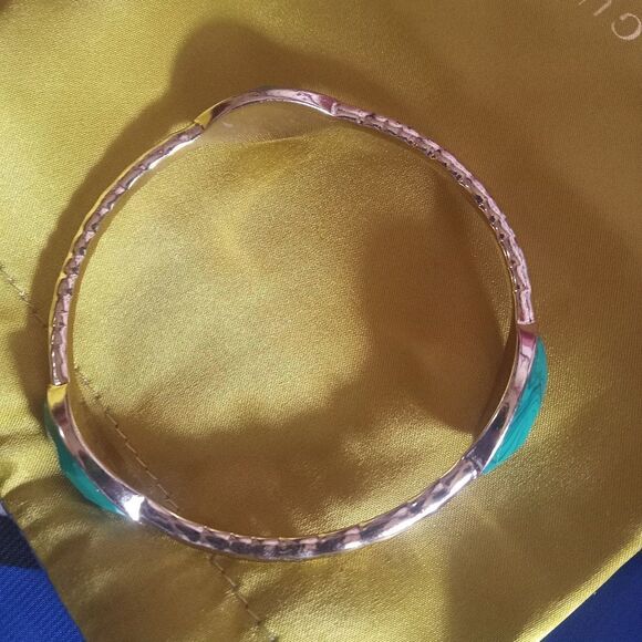 Gold Plated Bangle With Stones - Picture 1 of 2